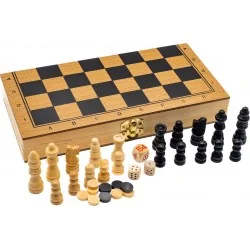 AJEDREZ, DAMAS Y BACKGAMMON 24x12x3.5cm