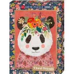 Puzzle 1000 pzs. Floral Friends, Cuddly Panda