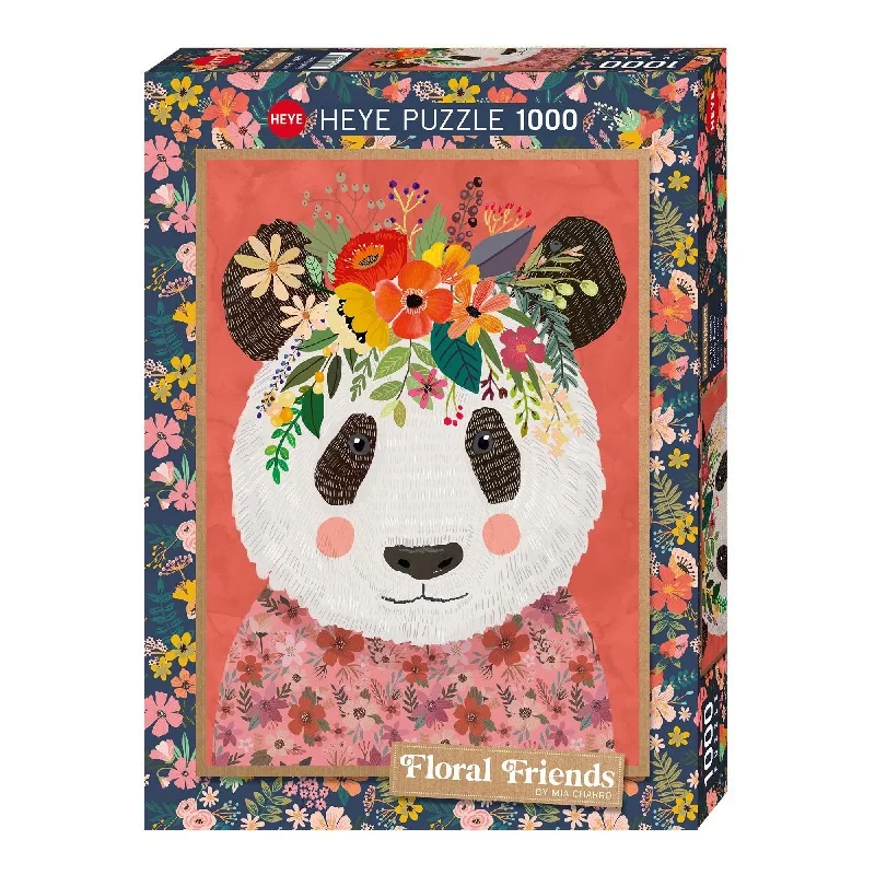 Puzzle 1000 pzs. Floral Friends, Cuddly Panda