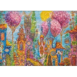 Puzzle 1000 pzs. Charming Village, Pink Trees