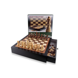 SET LACADO DE AJEDREZ Y DAMAS CON CAJON