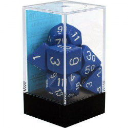 SET DE 7 DADOS OPACOS AZUL C/BLANCO