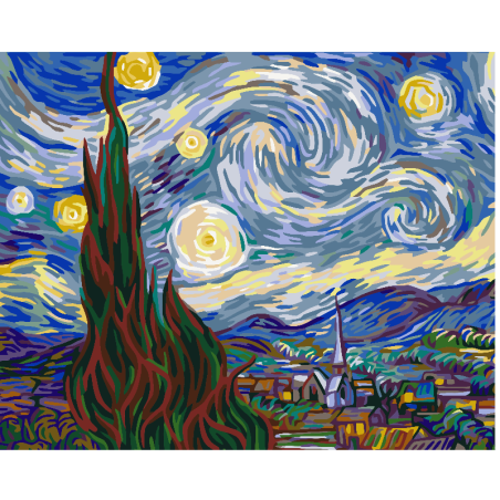 KIT PAINT BY NUMBERS NOCHE ESTRELLADA - VAN GOGH 40x50