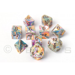 SET DE 7 DADOS FESTIVE VIBRANT-MARRON