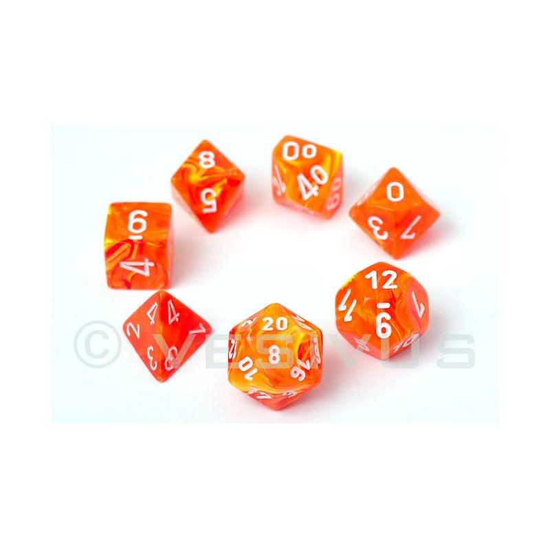 SET DE 7 DADOS VORTEX SOLAR C/BLANCO