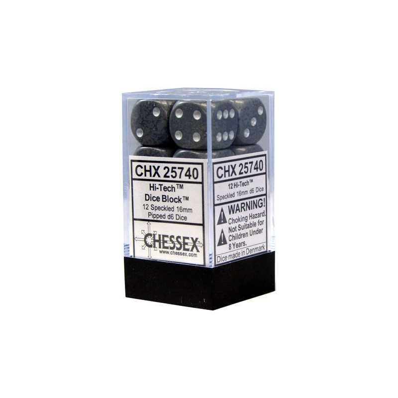 SET DE 12 DADOS D6 16MM MOTEADOS HI-TECH