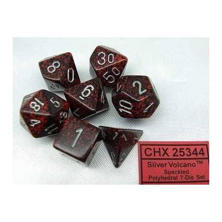 SET DE 7 DADOS MOTEADOS SILVER VOLCANO