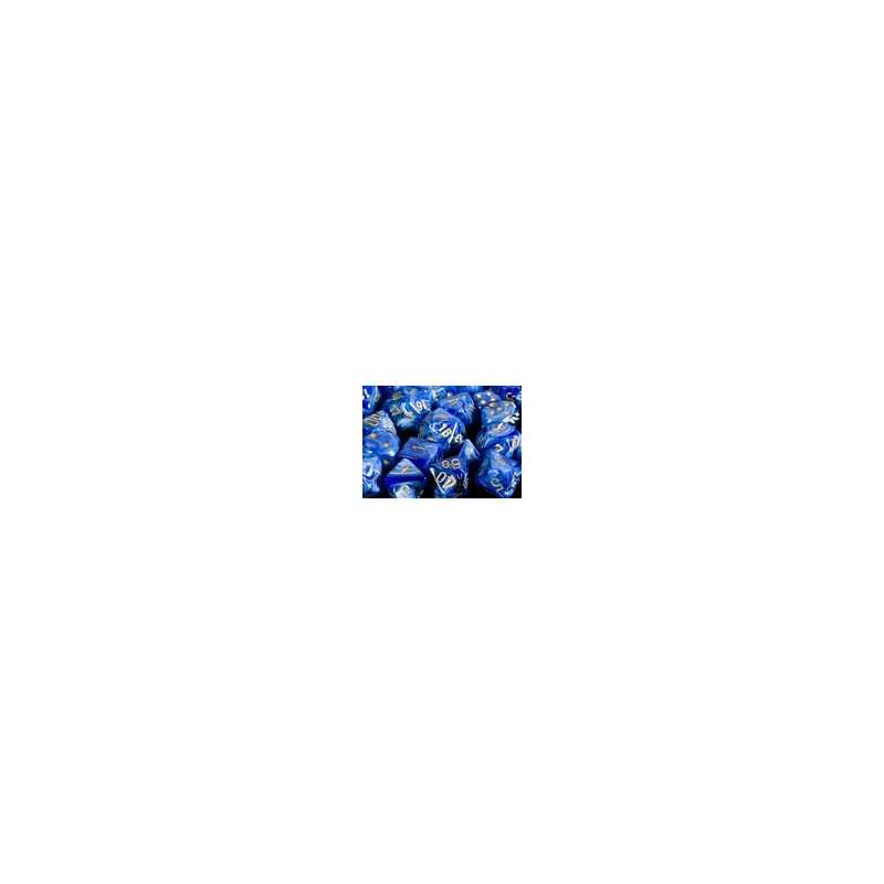 SET DE 7 DADOS VORTEX AZUL C /DORADO