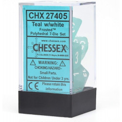 SET DE 7 DADOS FROSTED TEAL C/BLANCO