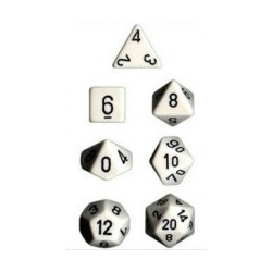 SET DE 7 DADOS OPACOS BLANCO C/NEGRO