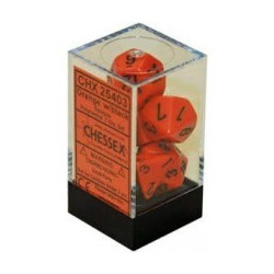 SET DE 7 DADOS OPACOS NARANJA C/NEGRO