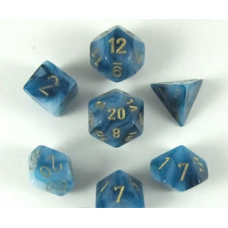 SET DE 7 DADOS PHANTOM TEAL C/DORADO