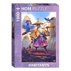 Puzzle 1000 pzs Habitants - Pescador con cormorán