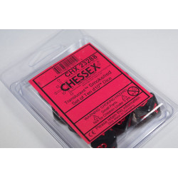 SET DE 10 DADOS D10 TRASLUCIDOS HUMO C/ROJO