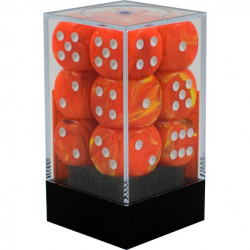 SET DE 12 DADOS D6 16MM VORTEX SOLAR C/BLANCO